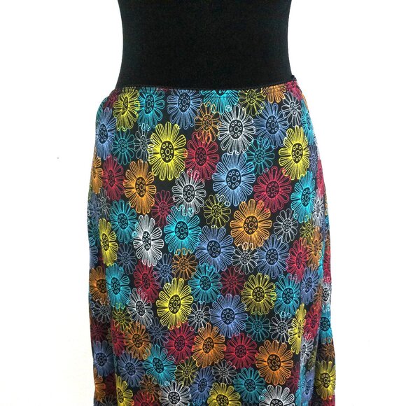 Giorgio Fiorlini, multi-color floral midi skirt, double layers - Picture 5 of 9